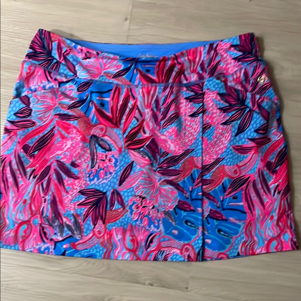 Vibrant Pink and Blue Floral Skirt